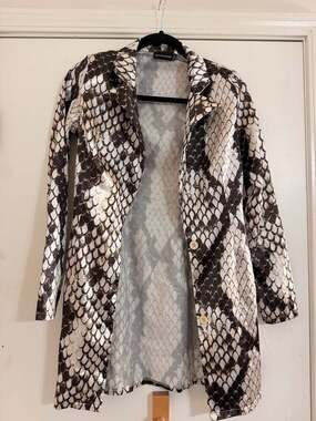 PrettyLittleThing Satin Snake Print Blazer Dress